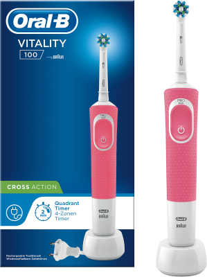 Oral-B Zahnbürste Vitality 100 Hangable Box Pink Braun OralB