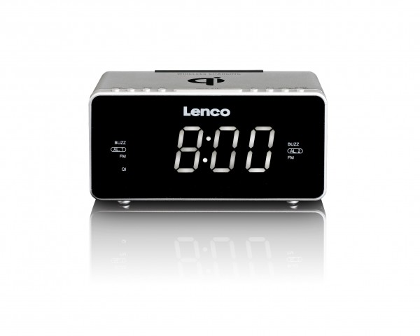 Lenco Stereo-Clock CR550 silber