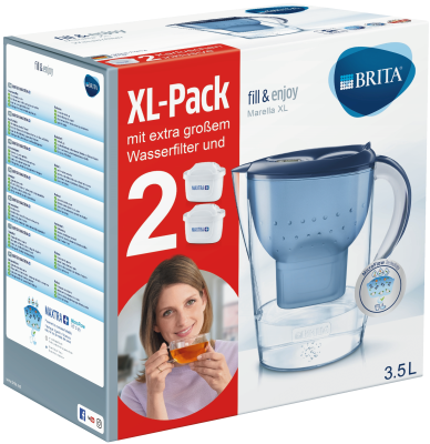 Brita Wasserfilter Marella XL inkl. 2 MAXTRA+ blau