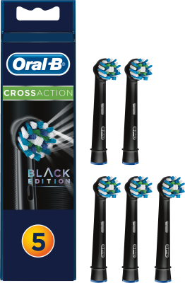 Oral-B Aufsteckbürsten CrossAction schwarz 5er Braun schwarz